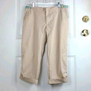 Nike Khaki Poly Capri Pants  - Size Large